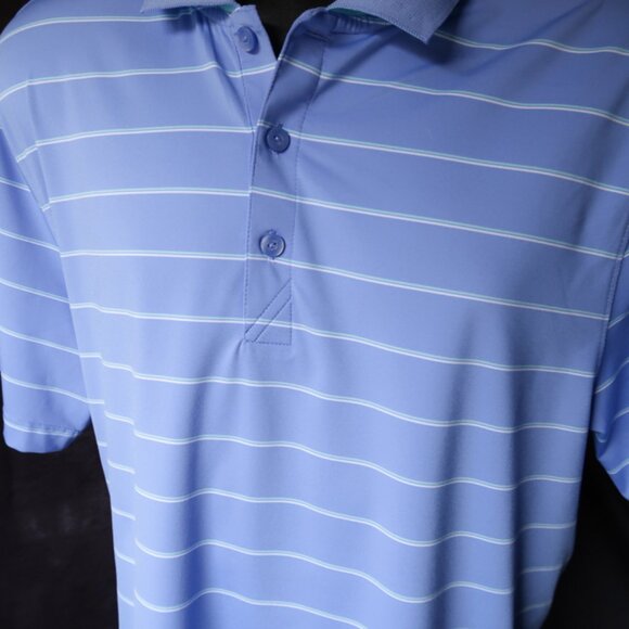 CB Cutter & Buck CB DryTec Blue Striped Indianwood Polo (M) ⛳️ - Picture 6 of 11